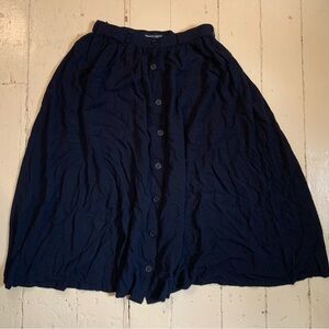 American Apparel Black Midi A-Line Skirt